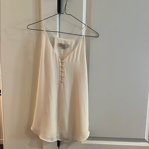 LOFT Cream Sleeveless Buttoned Camisole